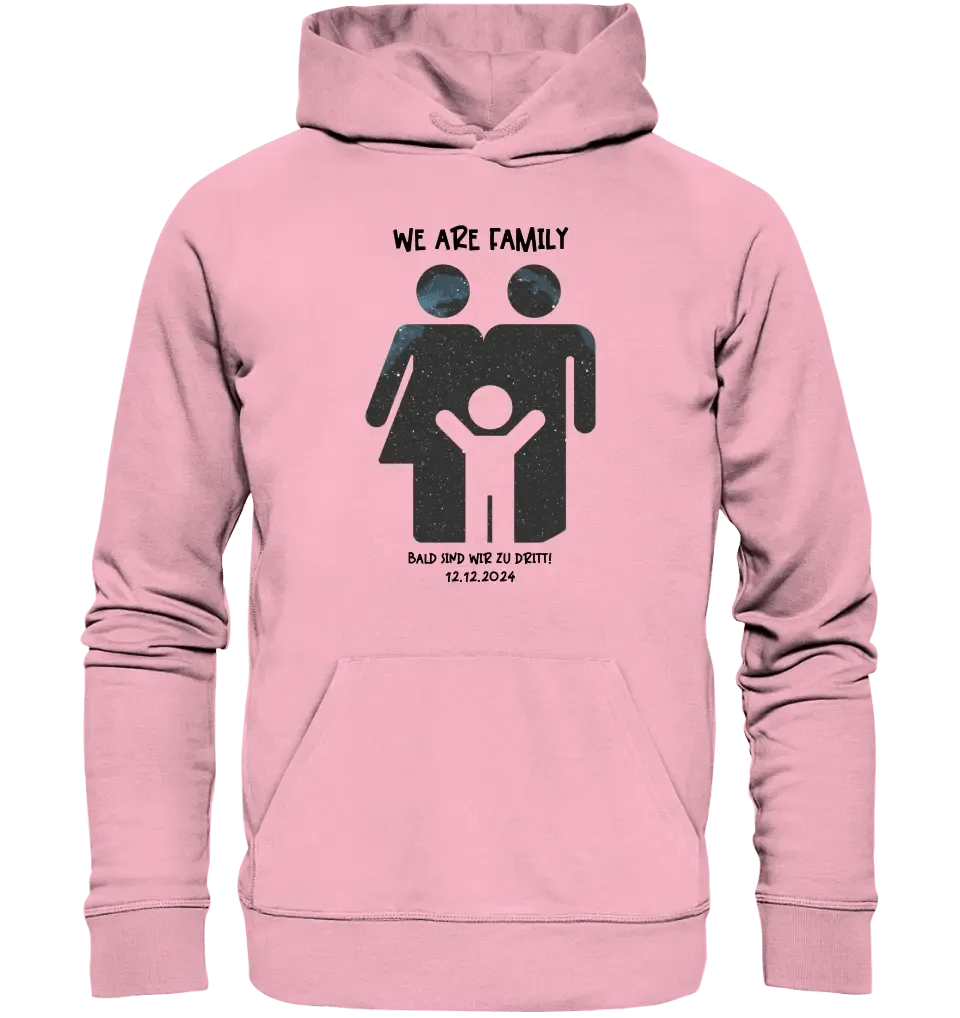 Echte Sternenkarte + Text • Kleine Familie • werdende Eltern • Unisex Premium Hoodie XS - 5XL aus Bio - Baumwolle für Damen & Herren • Exklusivdesign • personalisiert von HalloGeschenk.de