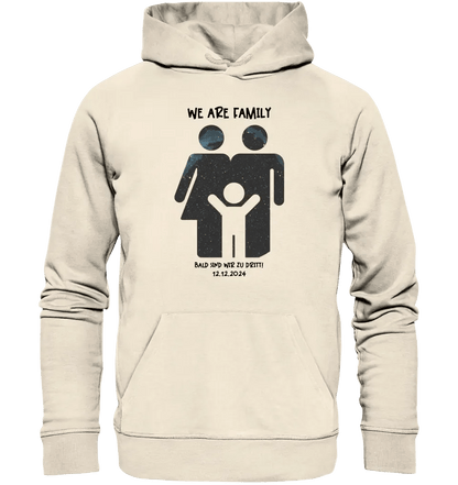 Echte Sternenkarte + Text • Kleine Familie • werdende Eltern • Unisex Premium Hoodie XS - 5XL aus Bio - Baumwolle für Damen & Herren • Exklusivdesign • personalisiert von HalloGeschenk.de