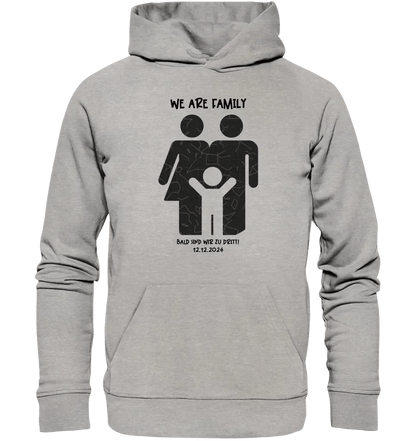 Echte Sternenkarte + Text • Kleine Familie • werdende Eltern • Unisex Premium Hoodie XS - 5XL aus Bio - Baumwolle für Damen & Herren • Exklusivdesign • personalisiert von HalloGeschenk.de