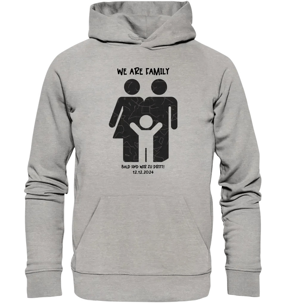 Echte Sternenkarte + Text • Kleine Familie • werdende Eltern • Unisex Premium Hoodie XS - 5XL aus Bio - Baumwolle für Damen & Herren • Exklusivdesign • personalisiert von HalloGeschenk.de