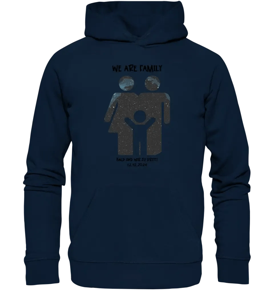 Echte Sternenkarte + Text • Kleine Familie • werdende Eltern • Unisex Premium Hoodie XS - 5XL aus Bio - Baumwolle für Damen & Herren • Exklusivdesign • personalisiert von HalloGeschenk.de