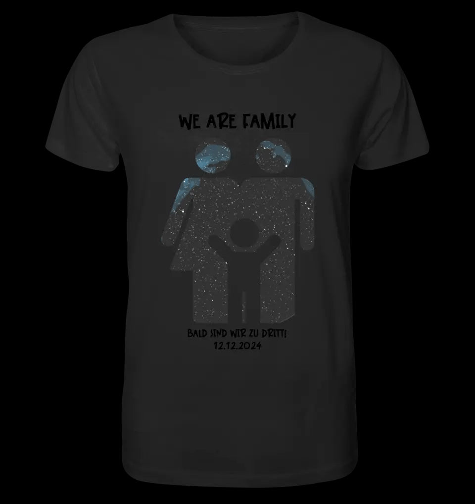 Echte Sternenkarte + Text • Kleine Familie • werdende Eltern • Unisex Premium T-Shirt XS-5XL aus Bio-Baumwolle für Damen & Herren • Exklusivdesign • personalisiert