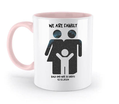 Echte Sternenkarte + Text • Kleine Familie • werdende Eltern • zweifarbige Tasse • Exklusivdesign • personalisiert