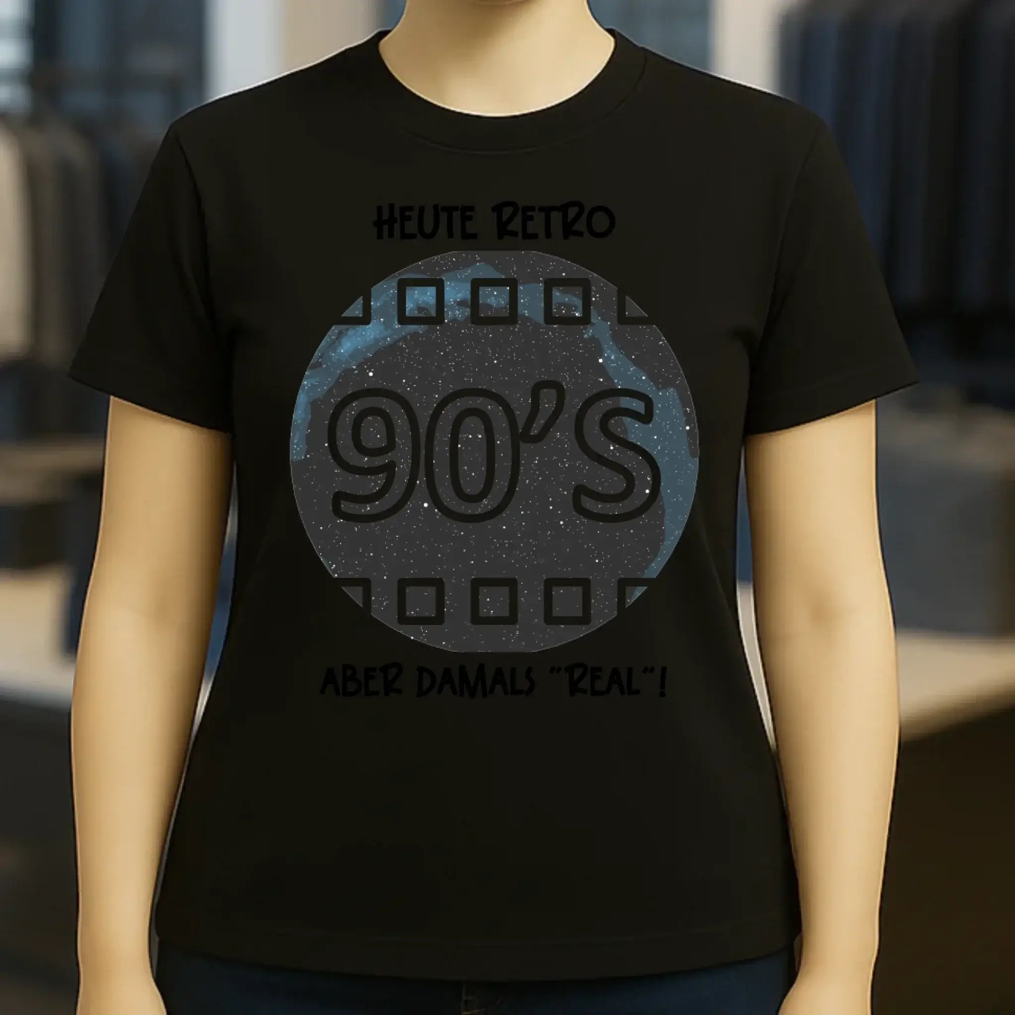 Echte Sternkarte 90s + Text • Ladies Premium T-Shirt XS-2XL aus Bio-Baumwolle für Damen • Exklusivdesign • personalisiert