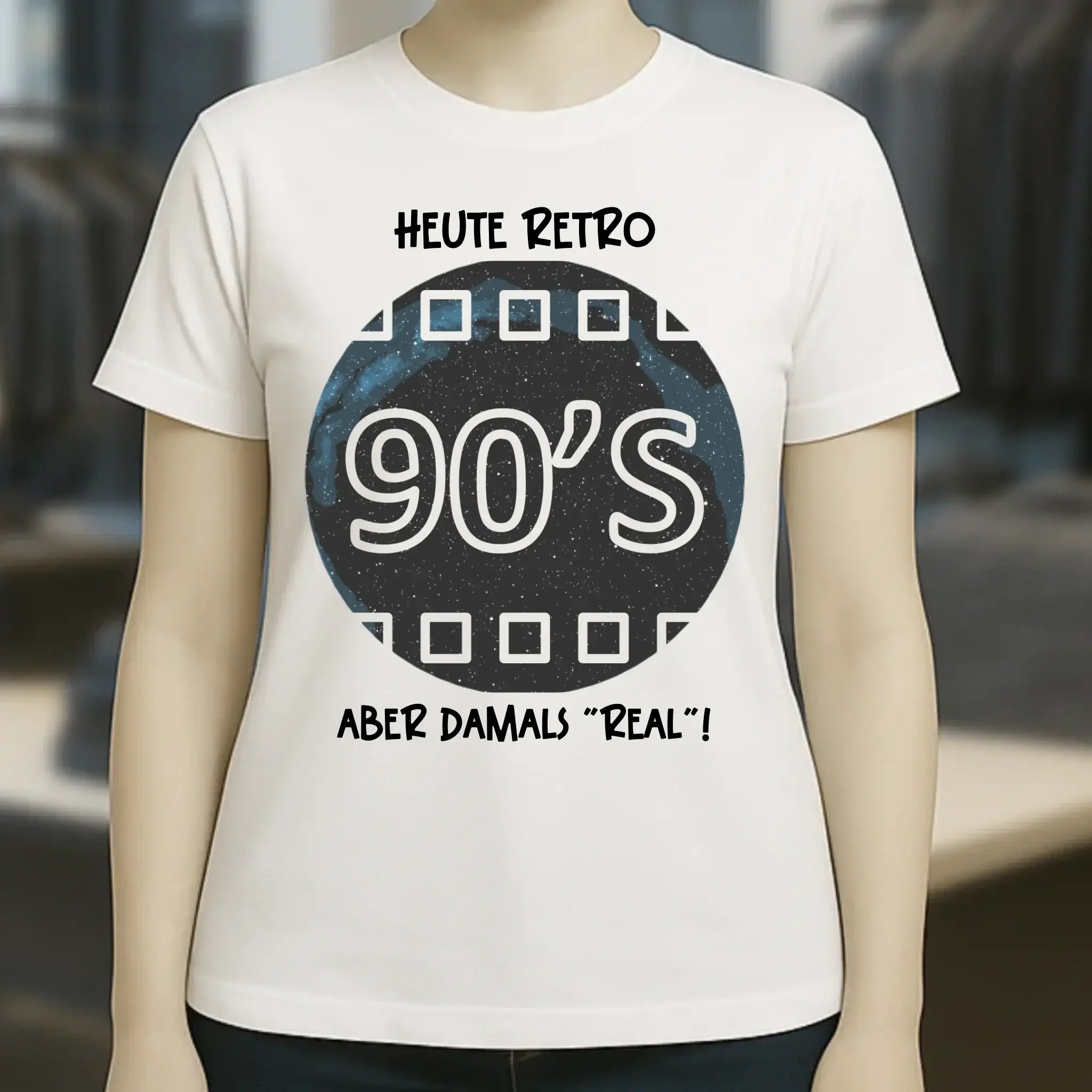 Echte Sternkarte 90s + Text • Ladies Premium T-Shirt XS-2XL aus Bio-Baumwolle für Damen • Exklusivdesign • personalisiert