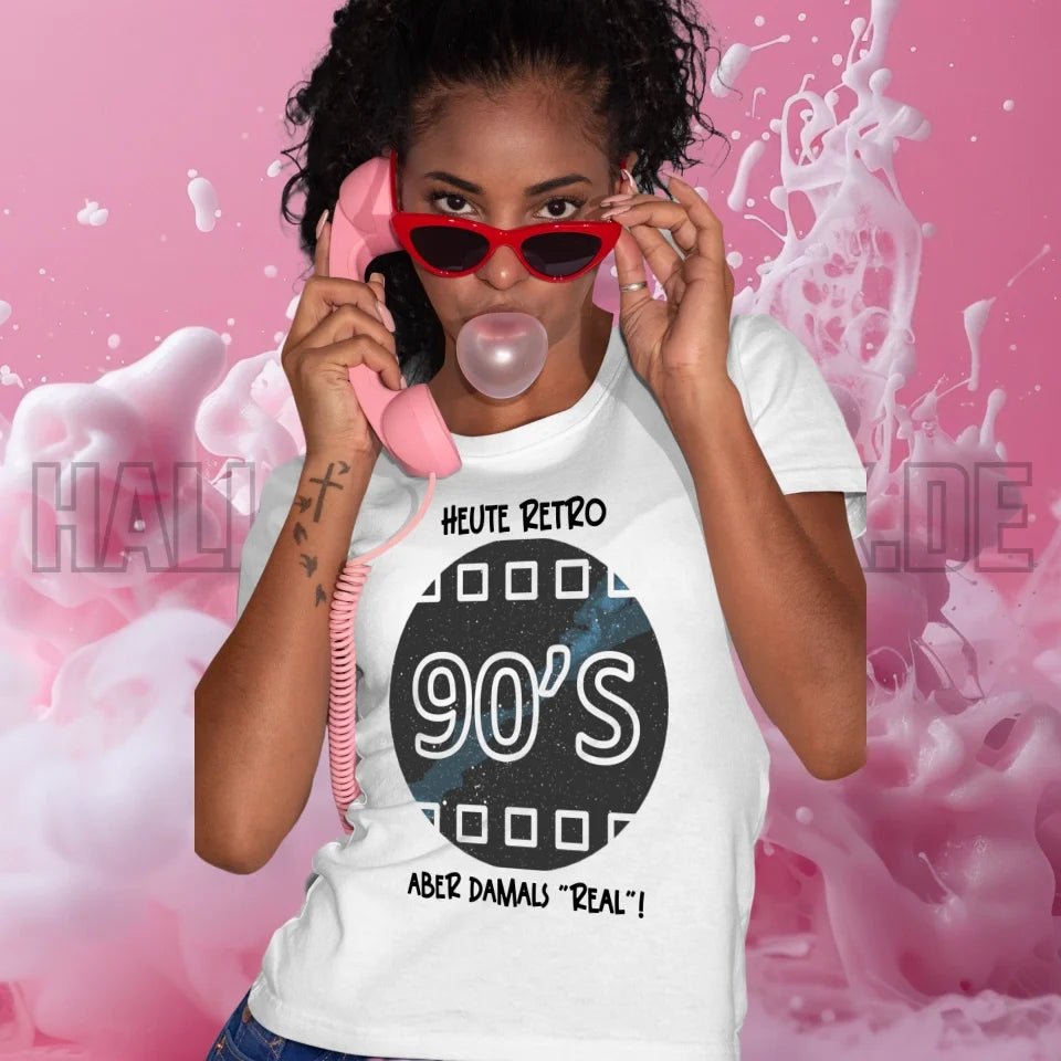 Echte Sternkarte 90s + Text • Ladies Premium T-Shirt XS - 2XL aus Bio - Baumwolle für Damen • Exklusivdesign • personalisiert von HalloGeschenk.de