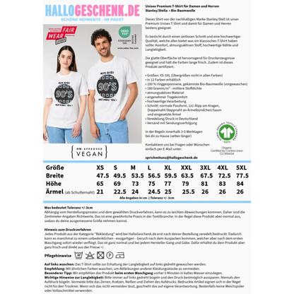 Echte Sternkarte 90s + Text • Unisex Premium T-Shirt XS-5XL aus Bio-Baumwolle für Damen & Herren • Exklusivdesign • personalisiert
