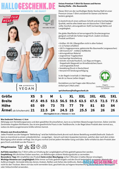 Echte Sternkarte 90s + Text • Unisex Premium T-Shirt XS-5XL aus Bio-Baumwolle für Damen & Herren • Exklusivdesign