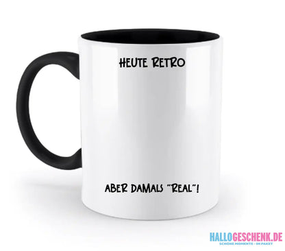 Echte Sternkarte 90s + Text • zweifarbige Tasse • Exklusivdesign • personalisiert - zweifarbige Tasse