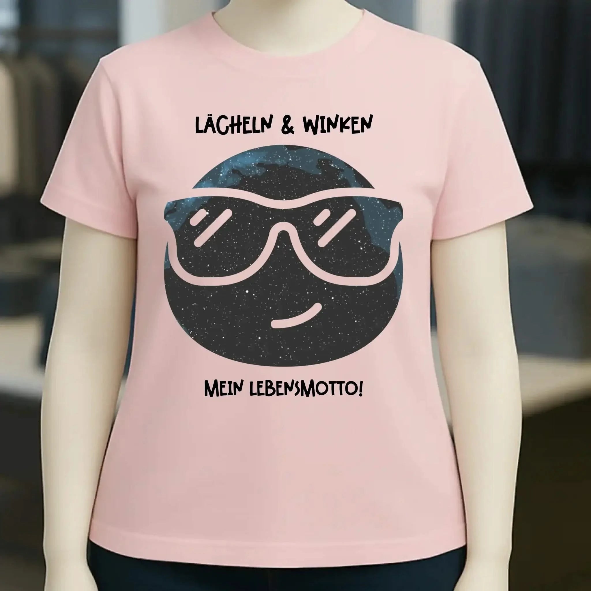 Echte Sternkarte als Emoticon mit Sonnenbrille + Text • Ladies Premium T-Shirt XS-2XL aus Bio-Baumwolle für Damen • Exklusivdesign • personalisiert