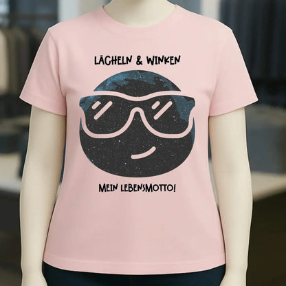 Echte Sternkarte als Emoticon mit Sonnenbrille + Text • Ladies Premium T-Shirt XS-2XL aus Bio-Baumwolle für Damen • Exklusivdesign • personalisiert