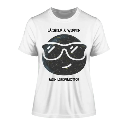 Echte Sternkarte als Emoticon mit Sonnenbrille + Text • Ladies Premium T-Shirt XS-2XL aus Bio-Baumwolle für Damen • Exklusivdesign • personalisiert