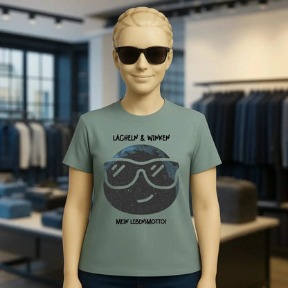 Echte Sternkarte als Emoticon mit Sonnenbrille + Text • Ladies Premium T-Shirt XS-2XL aus Bio-Baumwolle für Damen • Exklusivdesign • personalisiert