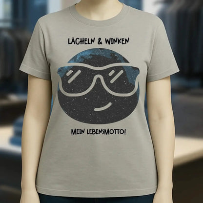 Echte Sternkarte als Emoticon mit Sonnenbrille + Text • Ladies Premium T-Shirt XS-2XL aus Bio-Baumwolle für Damen • Exklusivdesign • personalisiert