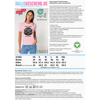 Echte Sternkarte als Emoticon mit Sonnenbrille + Text • Ladies Premium T-Shirt XS-2XL aus Bio-Baumwolle für Damen • Exklusivdesign • personalisiert