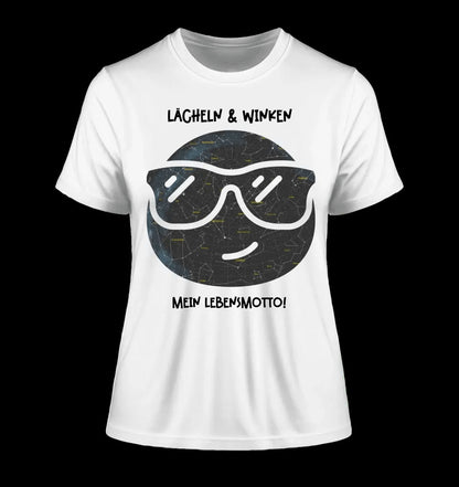 Echte Sternkarte als Emoticon mit Sonnenbrille + Text • Ladies Premium T-Shirt XS-2XL aus Bio-Baumwolle für Damen • Exklusivdesign • personalisiert