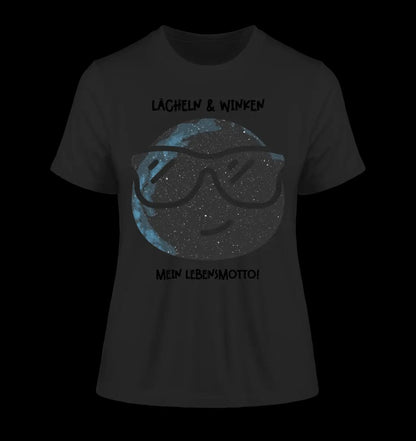 Echte Sternkarte als Emoticon mit Sonnenbrille + Text • Ladies Premium T-Shirt XS-2XL aus Bio-Baumwolle für Damen • Exklusivdesign • personalisiert