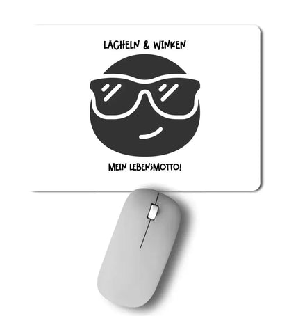 Echte Sternkarte als Emoticon mit Sonnenbrille + Text • Mousepad • Exklusivdesign • personalisiert von HalloGeschenk.de