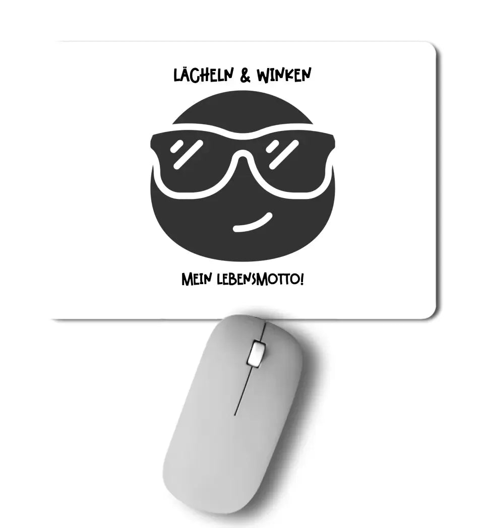 Echte Sternkarte als Emoticon mit Sonnenbrille + Text • Mousepad • Exklusivdesign • personalisiert von HalloGeschenk.de