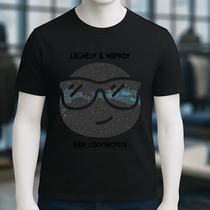 Echte Sternkarte als Emoticon mit Sonnenbrille + Text • Unisex Premium T-Shirt XS-5XL aus Bio-Baumwolle für Damen & Herren • Exklusivdesign • personalisiert