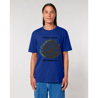 Echte Sternkarte als Emoticon mit Sonnenbrille + Text • Unisex Premium T-Shirt XS-5XL aus Bio-Baumwolle für Damen & Herren • Exklusivdesign • personalisiert