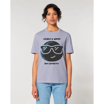 Echte Sternkarte als Emoticon mit Sonnenbrille + Text • Unisex Premium T-Shirt XS-5XL aus Bio-Baumwolle für Damen & Herren • Exklusivdesign • personalisiert