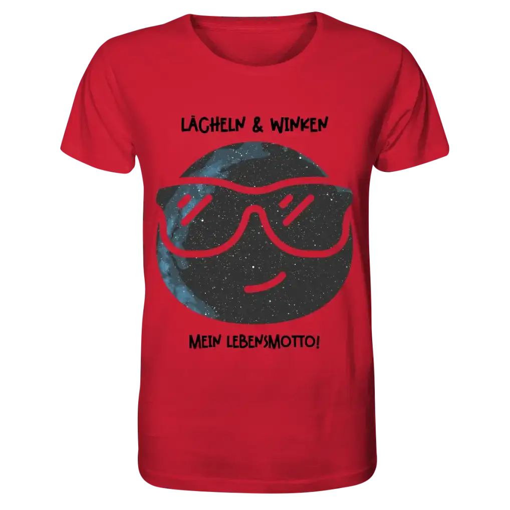 Echte Sternkarte als Emoticon mit Sonnenbrille + Text • Unisex Premium T-Shirt XS-5XL aus Bio-Baumwolle für Damen & Herren • Exklusivdesign • personalisiert