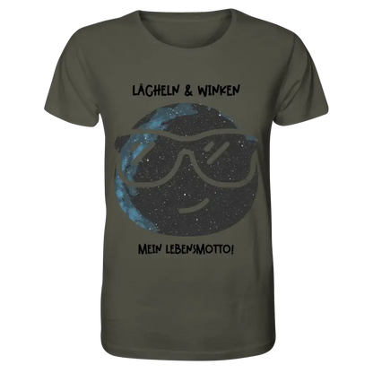 Echte Sternkarte als Emoticon mit Sonnenbrille + Text • Unisex Premium T-Shirt XS-5XL aus Bio-Baumwolle für Damen & Herren • Exklusivdesign • personalisiert