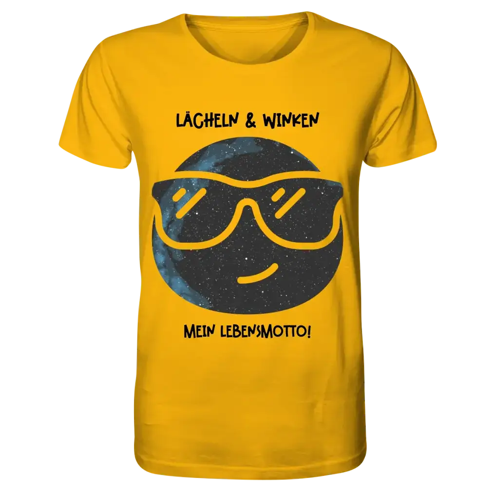 Echte Sternkarte als Emoticon mit Sonnenbrille + Text • Unisex Premium T-Shirt XS-5XL aus Bio-Baumwolle für Damen & Herren • Exklusivdesign • personalisiert