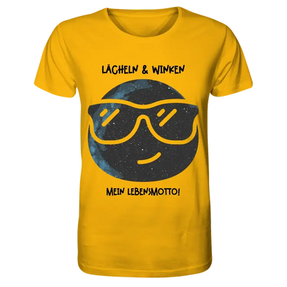 Echte Sternkarte als Emoticon mit Sonnenbrille + Text • Unisex Premium T-Shirt XS-5XL aus Bio-Baumwolle für Damen & Herren • Exklusivdesign • personalisiert