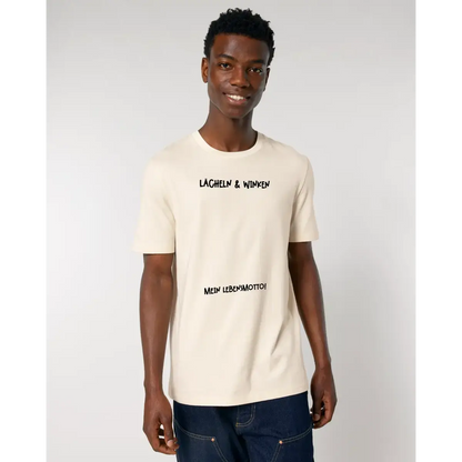 Echte Sternkarte als Emoticon mit Sonnenbrille + Text • Unisex Premium T-Shirt XS-5XL aus Bio-Baumwolle für Damen & Herren • Exklusivdesign • personalisiert