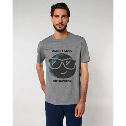 Echte Sternkarte als Emoticon mit Sonnenbrille + Text • Unisex Premium T-Shirt XS-5XL aus Bio-Baumwolle für Damen & Herren • Exklusivdesign • personalisiert