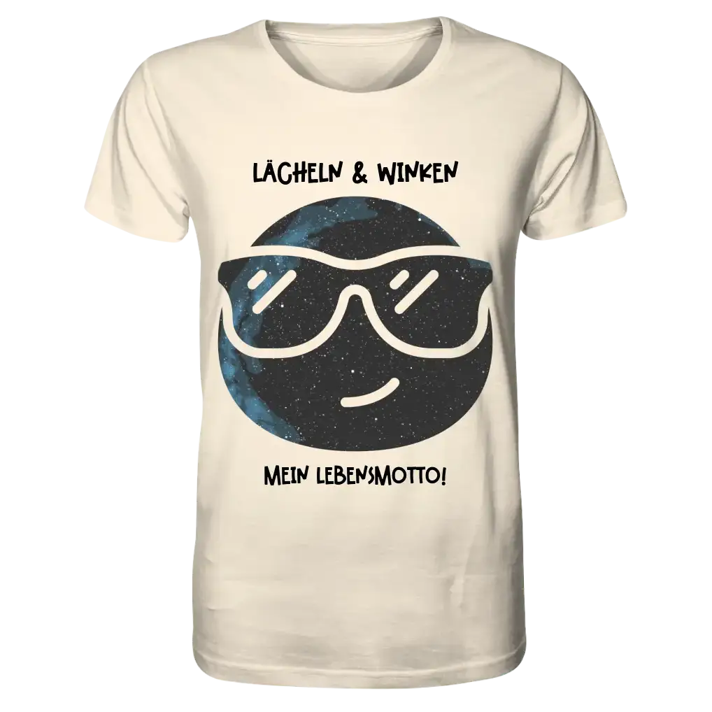 Echte Sternkarte als Emoticon mit Sonnenbrille + Text • Unisex Premium T-Shirt XS-5XL aus Bio-Baumwolle für Damen & Herren • Exklusivdesign • personalisiert
