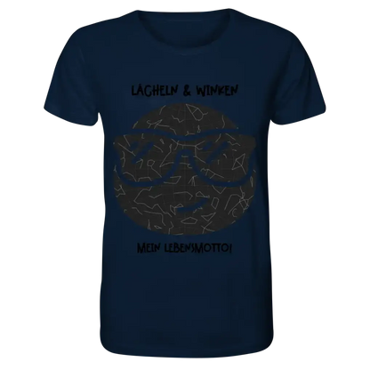 Echte Sternkarte als Emoticon mit Sonnenbrille + Text • Unisex Premium T-Shirt XS-5XL aus Bio-Baumwolle für Damen & Herren • Exklusivdesign • personalisiert