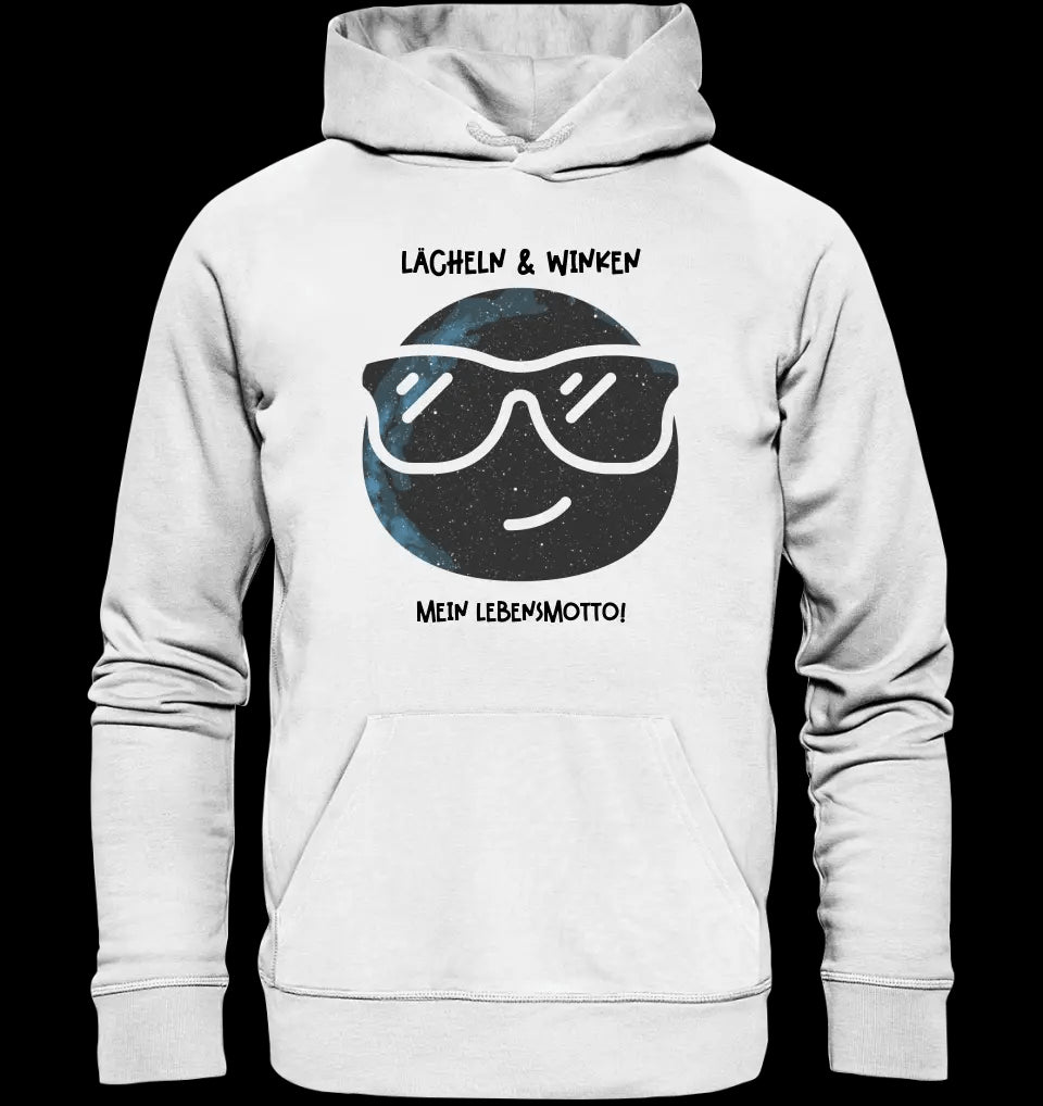 Echte Sternkarte als Emoticon mit Sonnenbrille + Text • Unisex Premium Hoodie XS-5XL aus Bio-Baumwolle für Damen & Herren • Exklusivdesign • personalisiert