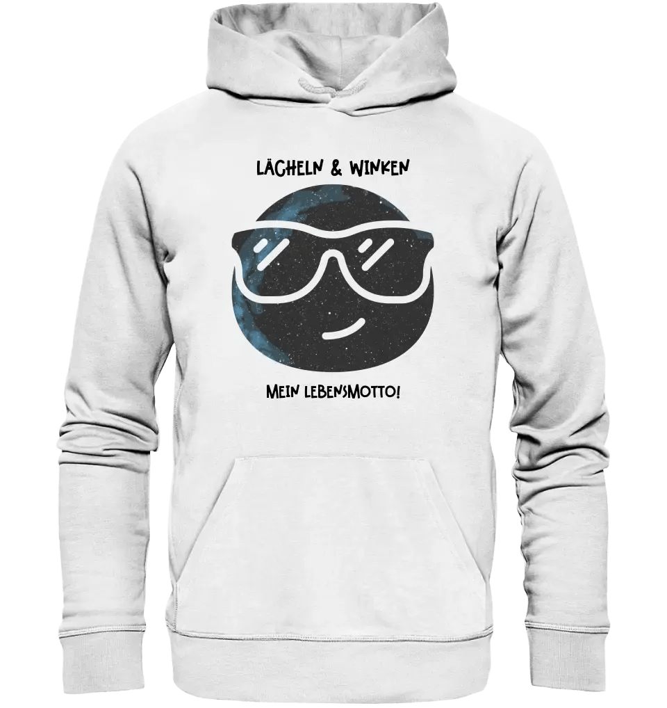 Echte Sternkarte als Emoticon mit Sonnenbrille + Text • Unisex Premium Hoodie XS - 5XL aus Bio - Baumwolle für Damen & Herren • Exklusivdesign • personalisiert von HalloGeschenk.de