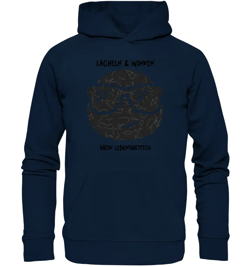 Echte Sternkarte als Emoticon mit Sonnenbrille + Text • Unisex Premium Hoodie XS - 5XL aus Bio - Baumwolle für Damen & Herren • Exklusivdesign • personalisiert von HalloGeschenk.de