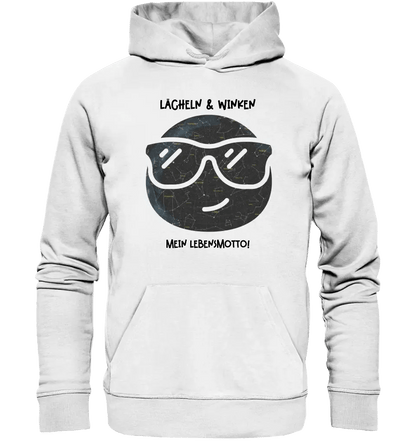 Echte Sternkarte als Emoticon mit Sonnenbrille + Text • Unisex Premium Hoodie XS - 5XL aus Bio - Baumwolle für Damen & Herren • Exklusivdesign • personalisiert von HalloGeschenk.de