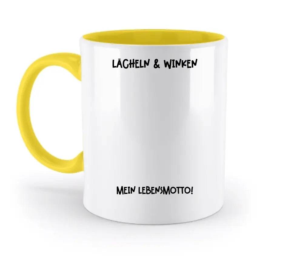 Echte Sternkarte als Emoticon mit Sonnenbrille + Text • zweifarbige Tasse • Exklusivdesign • personalisiert