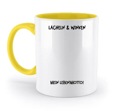 Echte Sternkarte als Emoticon mit Sonnenbrille + Text • zweifarbige Tasse • Exklusivdesign • personalisiert von HalloGeschenk.de