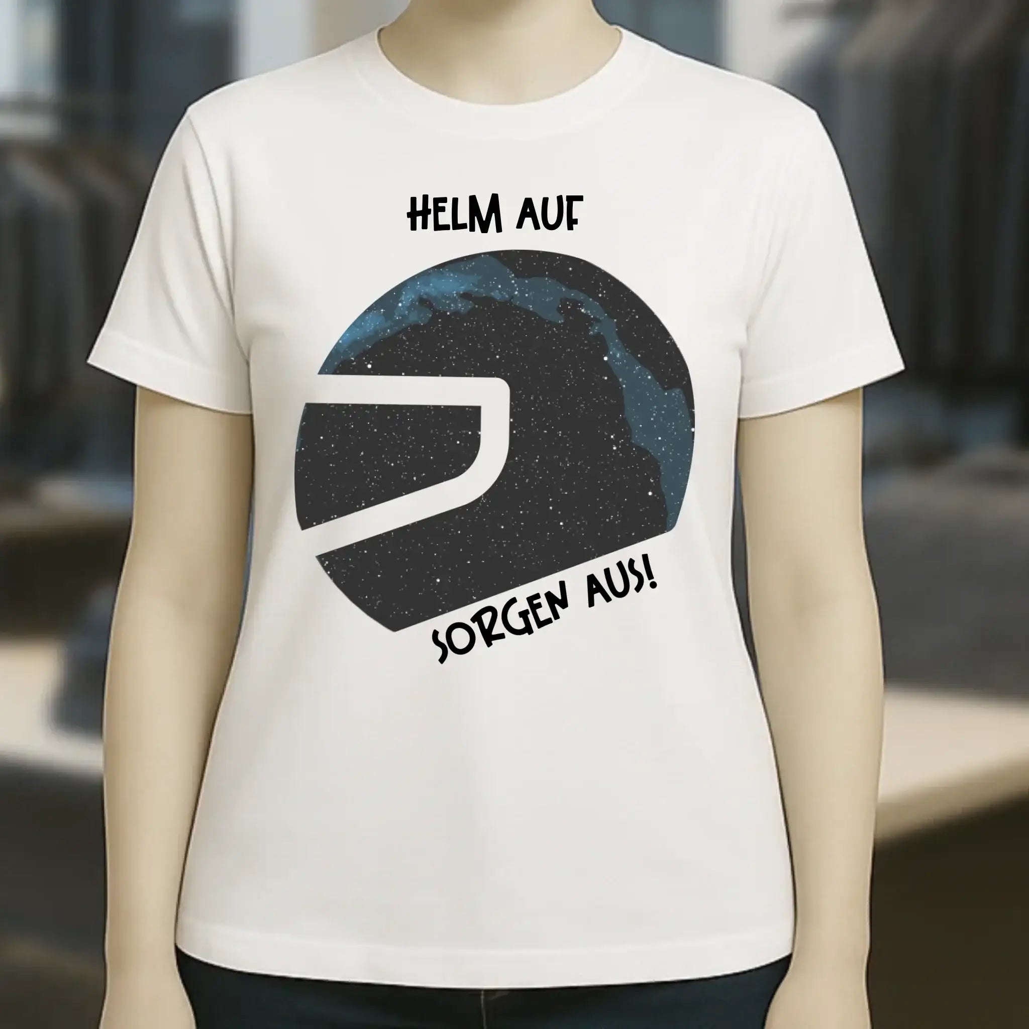Echte Sternkarte als Helm + Text • Ladies Premium T-Shirt XS-2XL aus Bio-Baumwolle für Damen • Exklusivdesign • personalisiert