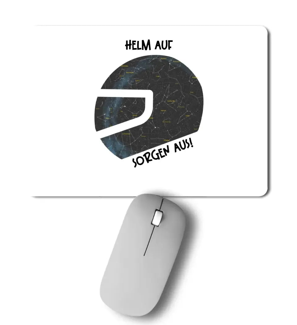 Echte Sternkarte als Helm + Text • Mousepad • Exklusivdesign • personalisiert