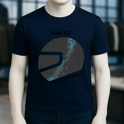 Echte Sternkarte als Helm + Text • Unisex Premium T-Shirt XS-5XL aus Bio-Baumwolle für Damen & Herren • Exklusivdesign • personalisiert