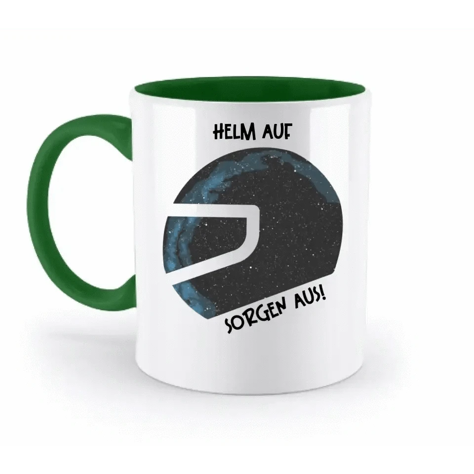 Echte Sternkarte als Helm + Text • zweifarbige Tasse • Exklusivdesign • personalisiert