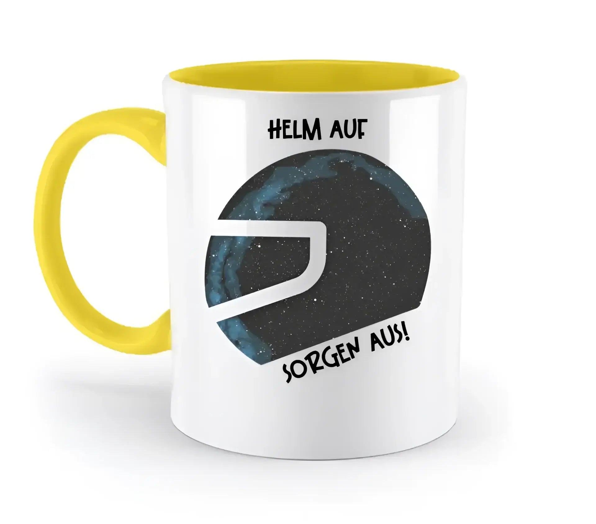 Echte Sternkarte als Helm + Text • zweifarbige Tasse • Exklusivdesign • personalisiert - zweifarbige Tasse