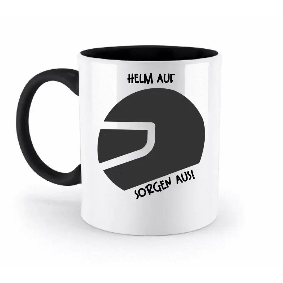 Echte Sternkarte als Helm + Text • zweifarbige Tasse • Exklusivdesign • personalisiert