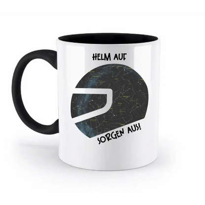 Echte Sternkarte als Helm + Text • zweifarbige Tasse • Exklusivdesign • personalisiert