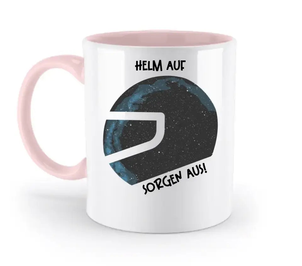 Echte Sternkarte als Helm + Text • zweifarbige Tasse • Exklusivdesign • personalisiert - zweifarbige Tasse