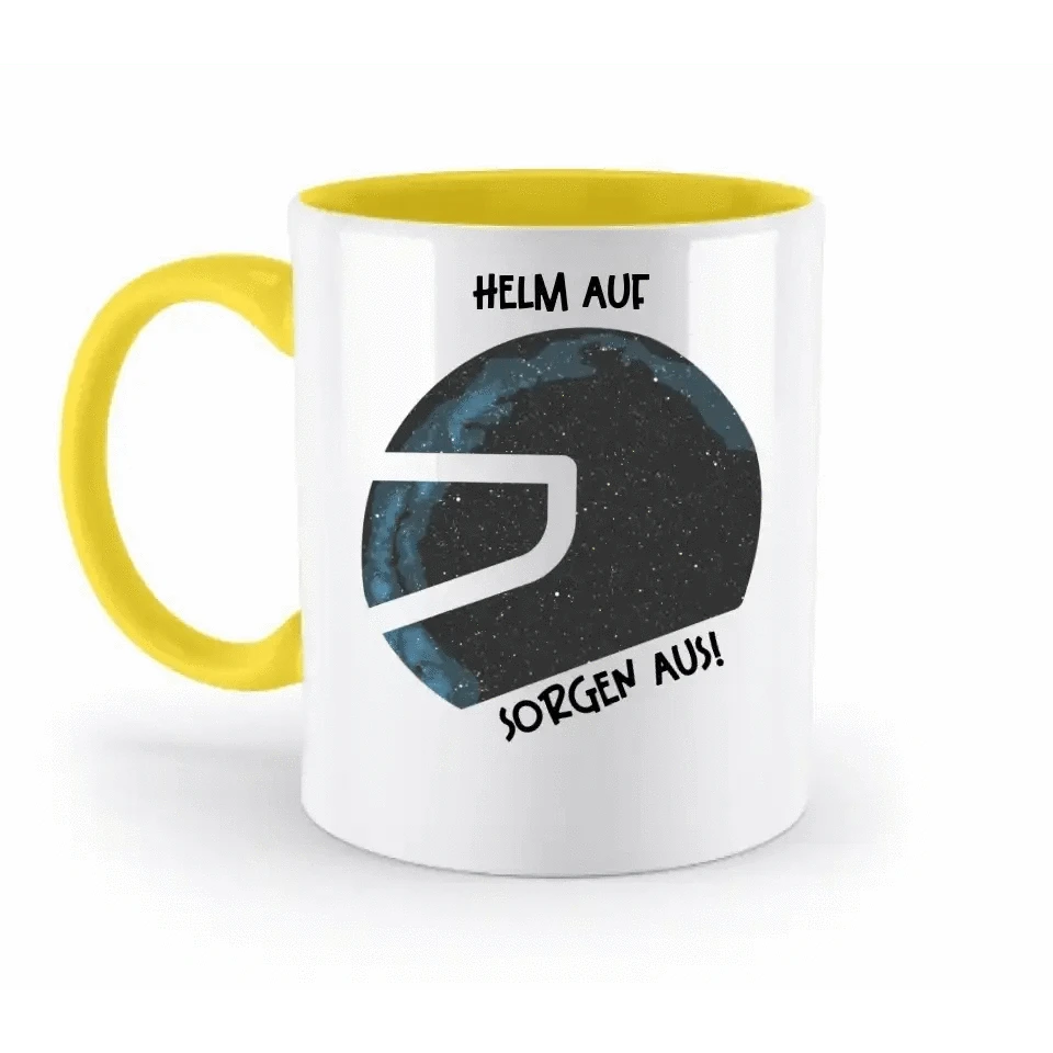 Echte Sternkarte als Helm + Text • zweifarbige Tasse • Exklusivdesign • personalisiert