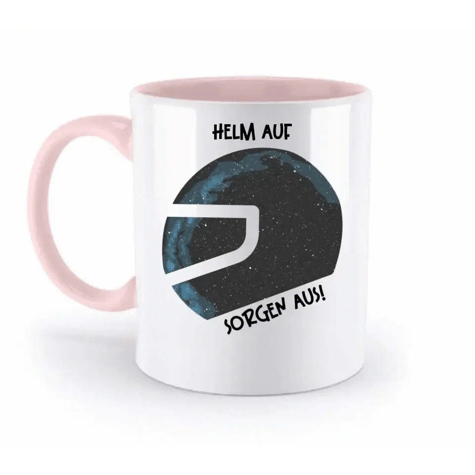 Echte Sternkarte als Helm + Text • zweifarbige Tasse • Exklusivdesign • personalisiert